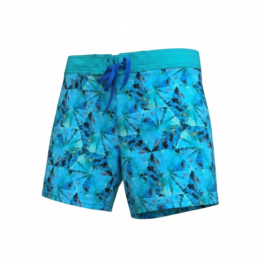 Prana Teal and Turquoise Lined Swim Shorts